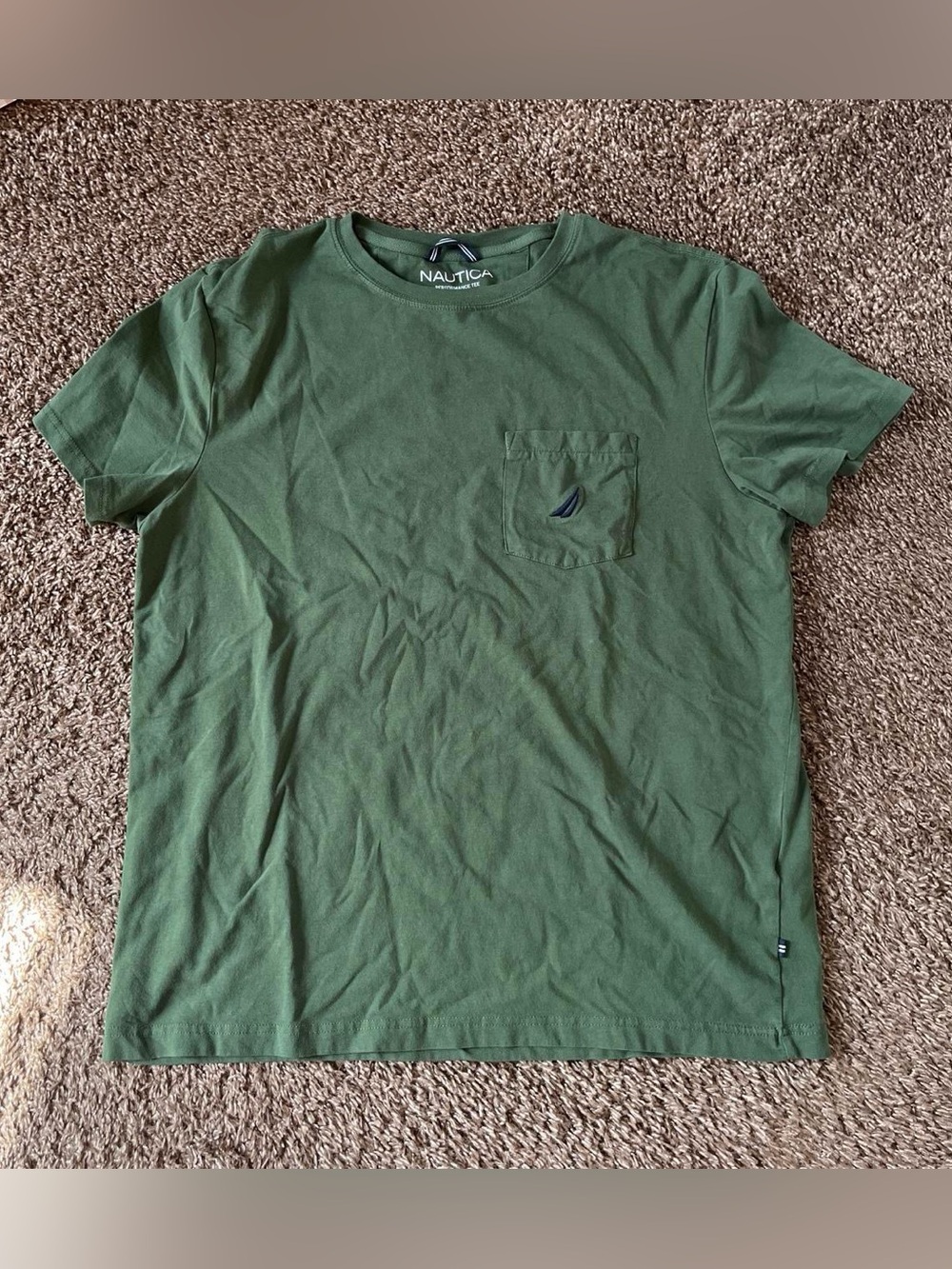 Nautica Men's Olive Green Short Sleeve Pocket Tee
